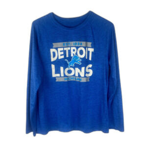 Detroit Lions Fanatics Blue Long Sleeve Tee Men's Large